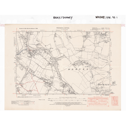 OS 1:10,560 1946 Bray and Dorney. Footpaths impacted by the proposed bypass.