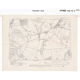 OS 1:10,560 1946 Touchen-end. Footpaths impacted by the proposed bypass.