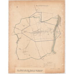 Maidenhead Corporation boundaries · R K Dawson 1837, Shows planned route of Great Western Railway.